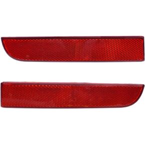 Rear Bumper Reflector Lenses Left & Right Pair Set Compatible With 2008-2016 Mitsubishi Lancer, Evolution Evo 10 X, OE-Spec LH RH Assembly Red Lens OEM MI1184102 8355A039 MI1185102 8355A040