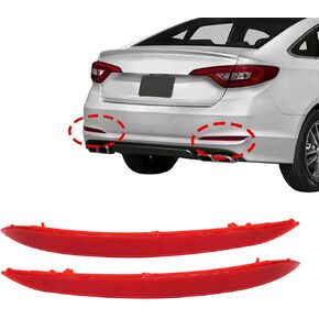 1 Pair Rear Driver & Passenger Side Bumper Reflector Compatible with Hyundai Sonata 2015 2016 2017 Replace# 92405-C1000 92406C1000 HY1185113 HY1184113