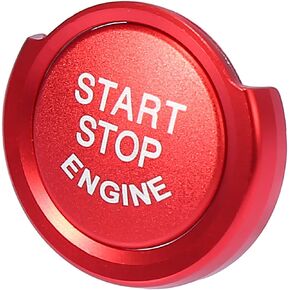 X AUTOHAUX Car Engine Start Stop Button Cap with Ring Kit for BMW 1 2 3 4 Series X1 X2 Red
