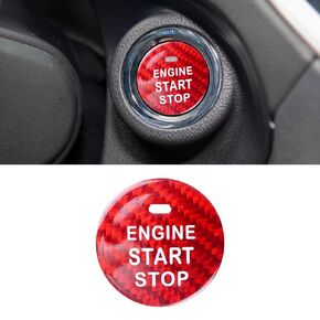 QianBao Compatible with Start Stop Button Cover Carbon Fiber Keyless Car Engine Push Start Ignition Switch Sticker for Subaru WRX Forester Outback Legacy XV Black