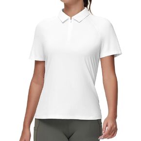 THE GYM PEOPLE Women's Slim Fit Polo Shirts Zip Up Lightweight Quick Dry Collared Golf Workout Tee Tops