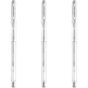 SIGNO Uni-ball Angelic UM-120AC Gel Ink Pen 0.7 mm, White Ink, 3 Pens per Pack