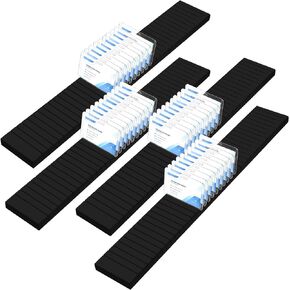 Wesiti 4 Pcs Wooden Name Badge Holder ID Tag Organizer Tray Name Badge Display Plate Sign Decor for Office School Business(15.3 x 11 x 0.5 inches,Black)