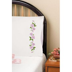 Tobin Design Works Crafts Stamped Pillowcases for Embroidery-Set of 2, Various