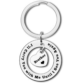 Memorial Gifts Brother Memorial Keychain In Memory of Brother Jewelry Sympathy Gift Brother Remembrance Keychain Memorial Brother Jewelry Loss of Brother Keyring Bereavement Sympathy Gifts for Family