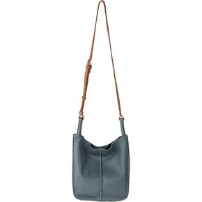 The Sak Los Feliz Crossbody in Leather, Adjustable Crossbody Strap, Dusty Blue in Saudi Arabia