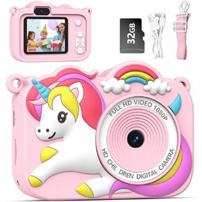 Kids Camera,Hehotoy Digital Camera Toy for Ages 3-10 Boys Girls Children,1080P HD Video Selfie Camera,Christmas Birthday Gifts for Girls Boys Age 3 4 5 6 7 8 9 10