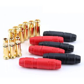 SoloGood 6pairs Amass AS150 Male Female Anti Spark Connector Gold Plated Banana Plug Set for Battery ESC and Charge Lead …