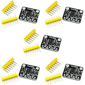 5pcs VL6180 VL6180X Distance Sensor Range Finder Optical Ranging Light Sensor Module Gesture Recognition Development Board I2C Interface 3.3V 5V Emitter Ambient Light Sensor for Arduino