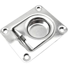MARINE CITY Stainless Steel Rectangular Recessed Spring Loaded Flush Lifting Ring (2-9/16 × 2-3/16 × 1/2 Inches) for Marines – Boats – Yachts – Ships