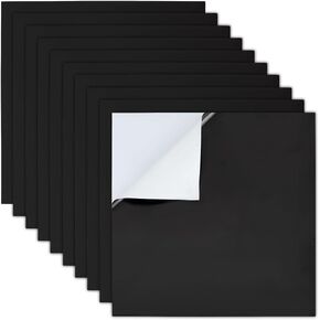 BENECREAT 10 Sheets Black Laser Engraving Testing Paper, 7.8x7.8 Inch Adhesive Laser Marking Paper Laser Engraving Material for Engraving Machine