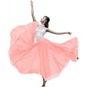 Long Sheer Lyrical Dance Skirt for Women's Swing Wrap Skirt Modern Ballet Costumes Performance