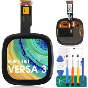 مجموعة استبدال الشاشة لـ Fitbit Versa 3 لـ Fitbit Versa 3 FB511 شاشة LCD لـ Fitbit Sense FB512 استبدال مجموعة محول الأرقام لشاشة تعمل باللمس
