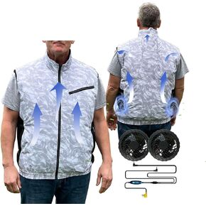 HNH Cooling Vest For Men and Women- Air Conditioning Fans, Heat Reducing Clothing, Unique Design Provides UV Protection