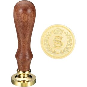 PATIKIL Alphabet K Wax Seal Stamp, Initial Letter Sealing Wax Stamp Classic Retro Removable Brass Head Wooden Handle for Envelope Invitation Cards, Style 4