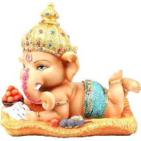 TIED RIBBONS Ganesh Idol for Home | Resin, 5 inch | Handmade Figurine Hindu Decor Ganesha Statues for Office Decoration | Ganesh Chaturthi Decoration Items | Ganesh Decorations for Home