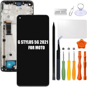 Replacement for Motorola Moto G Stylus 5G 2021 LCD Screen with Frame for Moto XT2131-1 XT2131-4 XT2131-2 XT2131-3 XT2131DL LCD Display Screen Touch Digitizer Assembly with Repair kit (with Frame)