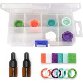 CPAP Infusion Adapter Replacement Refill Pads (24 Count) for Essential Oils - 2 2ml Amber Dropper Oils Bottles