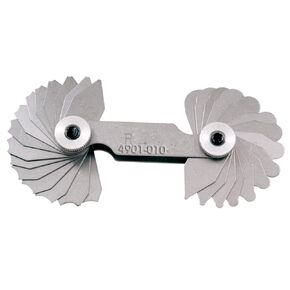 HHIP 4901-0103 Concave and Convex Radius Gage, 17/32-1" x 1/32 Radius Range, 16 Concave Blade, 16 Convex Blade