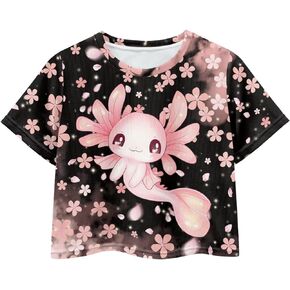 Kids T Shirt Short Sleeve Crop Tops for Girls Summer Clothes Pullover Tees Shirt 5-14