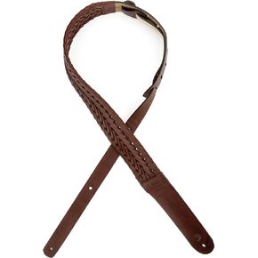 D'Addario Accessories D'Addario Braided Leather Guitar Strap - Guitar Accessories - Electric Guitar Strap, Acoustic Guitar Strap, Acoustic Electric Guitar Strap & Bass Guitar Strap - Brown