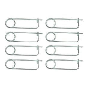 8PCS Steel Brooch Shape Cotter Safety Pin Spring Pin, Quick Lock Brooch Locking Fastener for Farm Lawn Garden Hook (0.08in x 2 in)
