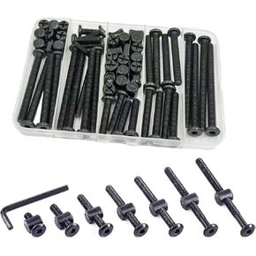 Baby Bed Crib Screws Hardware Replacement Kit,Hincell 25 Set Baby Bed Frame Bolts &Barrel Nuts Set,M6x45mm/55mm/65mm/75mm/85mm Hex Drive Socket Cap Screws Barrel Nuts Assortment Kit