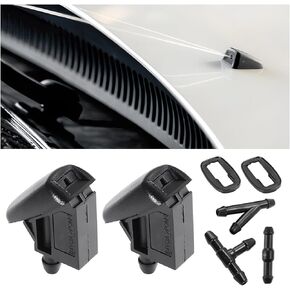 Front Windshield Washer Nozzle Kit for Auto, Washer Spray Jet Kit with Gasket Connector Joint, 2 Pcs Wiper Spray Set Compatible with Many Vehicle Models, Car Accessories BM5117666AB