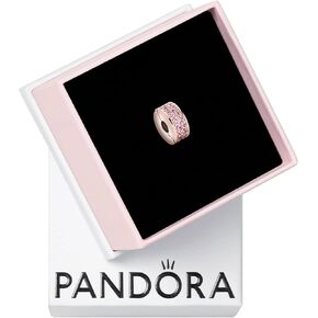 Pandora Pink Pavé Clip Charm Bracelet Charm Moments Bracelets - Stunning Women's Jewelry - Gift for Women in Your Life - Made Rose & Cubic Zirconia, With Gift Box