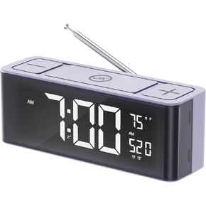 راديو منبه I·CODE، راديو AM/FM مع مؤقت تشغيل تلقائي، منبه مزدوج، قيلولة بعد الظهر، درجة الحرارة، إضاءة خافتة تلقائيًا، منبه عالٍ، شاشة كبيرة مع زر كبير، سهل الضبط in Kuwait