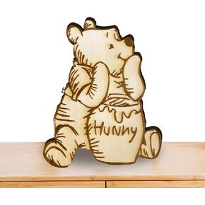 قطع مركزية خشبية من ويني للطاولات على شكل بوه، قطع على شكل هوني، وعاء الدب، ديكور كلاسيكي، علامة خشبية لتزيين غرفة الأطفال in Kuwait