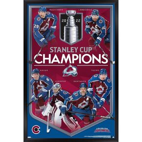 Trends International NHL Colorado Avalanche - 2022 Commemorative Stanley Cup Champions Wall Poster, 14.725" x 22.375", Barnwood Framed Version