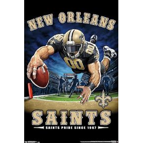 Trends International NFL New Orleans Saints - End Zone 17 Wall Poster, 22.375" x 34", Unframed Version