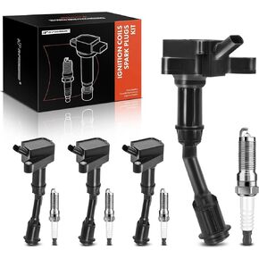 A-Premium Set of 4 Ignition Coil Pack and Iridium Spark Plugs Compatible with Ford Escape 2017-2019, Fusion 2014-2020, 1.5L