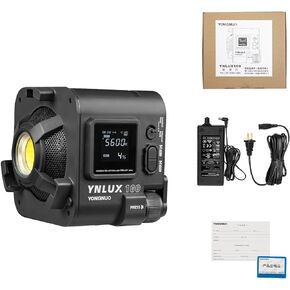 Yongnuo YNLUX100 LED Video Light, with 19V5.26A AC Adapter, Continuous LED Lighting 3200-5600K Bi Color, CRI95+, 12188Lux@1M, 2.4G Wireless Remote Control for Portrait, Outdoor Shooing, YouTube