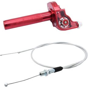 7/8'' Handlebar Grips Throttle Tube Sleeve Twist Clamp CNC Aluminum Universal Compatible with CRF50 70 110 125 250 Dirt Pit Bike (Red)