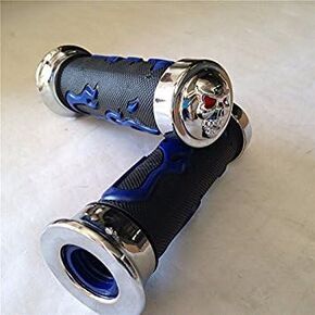 WATERCRAFT Flame Gel Style Thick Wall Grips Skull Blue ATV Quad Kawasaki Polaris SEADOO WATERCRAFT BOMBARDIER Jet SKI Foreman Recon Rincon Brute Force Prairie(7/8" Both Side)