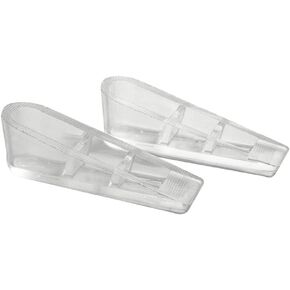 HealthAndYoga™ Anti-Skid, Clear PVA Door Wedge Stoppers - Antifragile, Durable Door Stoppers for Bottom of Door - Clear Door Stops Plastic Wedges - Set of 2