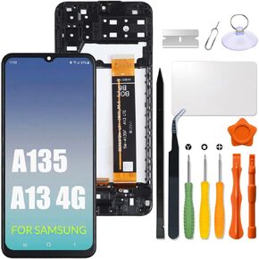 Replacement for Samsung Galaxy A13 4G LCD Screen Wiht Frame for Samsung A135 LTE A135F A135F/DS A135M A135U A135N LCD Screen Display Touch Internal Digitizer Assembly with Repair kit (NOT A13 5G)