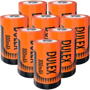 Arlo Rechargeable Bateries 123A 8-Pack, DULEX 800mAH ICR17335 NiMH Bateries Replacement CR123A for Arlo VMS3130 VMC3030 3200 3330 3430 3530 Security Cameras, Alarm System, Flashlight