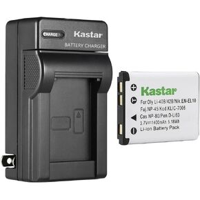 Kastar 2-Pack Li42B Battery and AC Wall Charger Replacement for Olympus Stylus 780, Stylus 790SW, Stylus 820, Stylus 830, Stylus 840, Stylus 850SW, Stylus 1040, Stylus 1050SW, Stylus 1200, Stylus 5010 in Kuwait