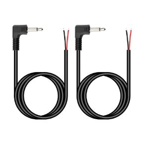 PNGKNYOCN 1/8" Mono to Bare Wire Audio Cable，2 Pack 90 Degree Replacement 3.5mm TS Male to Bare Wire Open End for Audio Equipment Cable Repair（1M/3FT）