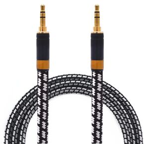 Aux Cord, Audiophile 3.5mm Stereo Audio Cable [1m (3.2 Feet), Silvered-Plated Copper core], Unbreakable and Great for Phone, Laptop, Tablets, iPads, Headphones, Cars and More