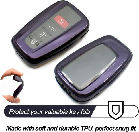 MECHCOS Compatible with Toyota Camry RAV4 Highlander 4Runner Corolla Mirai Avalon C-HR Prius C V Prime AWD-e 86 Purple Black 3 4 Buttons Key Fob Cover Case Remote Holder Protector Sleeve Accessories in Saudi Arabia