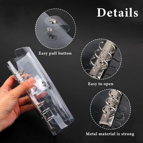 2PCS Clear A6 PVC Binder 6 Ring Transparent Soft PVC Budget Binder Refillable Planner Binder Cover Protector Snap Button Closure A6 Notebook Binder in Saudi Arabia
