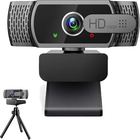 كاميرا ويب Skybess 1080P HD، كاميرا ويب للبث المباشر مع ميكروفون وغطاء للخصوصية - كاميرا ويب USB لعرض 110 درجة لمؤتمرات الفيديو التكبيرية للكمبيوتر الشخصي، والمكالمات، وSkype، وYouTube، وFacetime، وما إلى ذلك - التوصيل والتشغيل in Kuwait