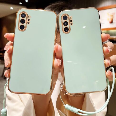 حافظة لهاتف Note 10 Plus، حافظة Galaxy Note 10 Plus للنساء مطلية بالكهرباء الفاخرة بلينغ الجمالية العصرية الجميلة، غطاء كامل للحماية من الصدمات من مادة TPU الناعمة لهاتف Samsung Note 10 Plus (أبيض) in Kuwait