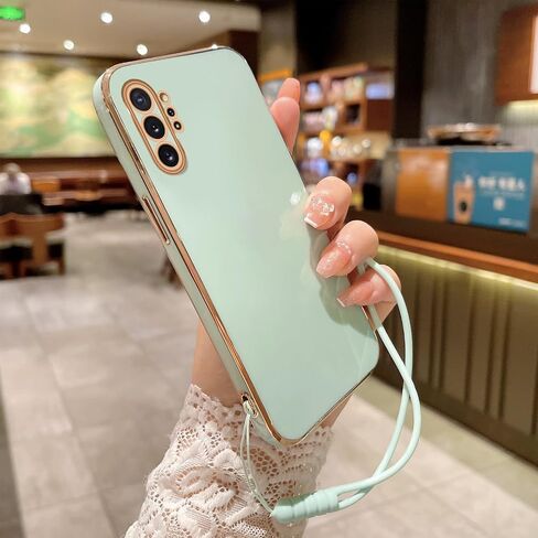 حافظة لهاتف Note 10 Plus، حافظة Galaxy Note 10 Plus للنساء مطلية بالكهرباء الفاخرة بلينغ الجمالية العصرية الجميلة، غطاء كامل للحماية من الصدمات من مادة TPU الناعمة لهاتف Samsung Note 10 Plus (أبيض) in Kuwait