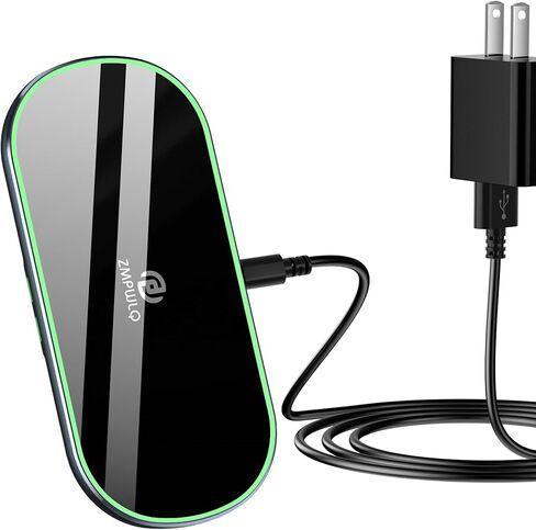 Dual Wireless Charging Mat Fast Wireless Charger iPhone Wireless Charging Pad Station Metal Qi 5 Coils 10W Large Multiple Devices Compatible with iPhone 12 11 X XS Max Samsung USB C Adapter Included in Kuwait