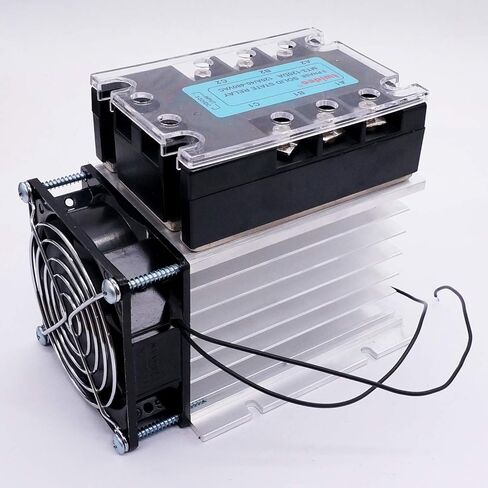 مرحل الحالة الصلبة Twidec/3 المرحلة 120DA SSR مرحل تيار مستمر إلى تيار متردد 40 أمبير 3-32VDC إلى 40-480 فولت تيار متردد + بالوعة حرارية من الألومنيوم + مروحة كهربائية MT3-120DA-SF in Kuwait